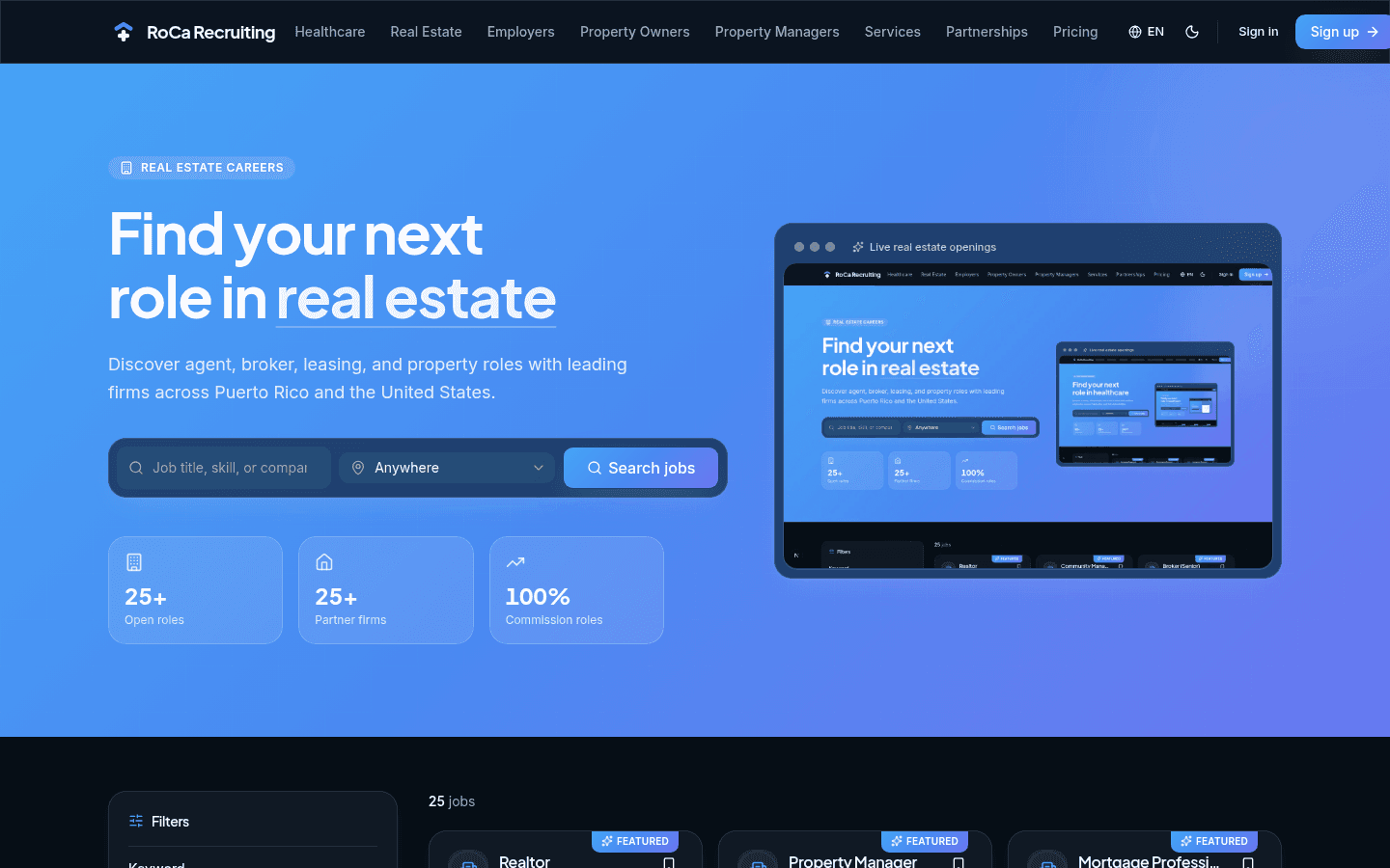 Real estate professionals reviewing a property